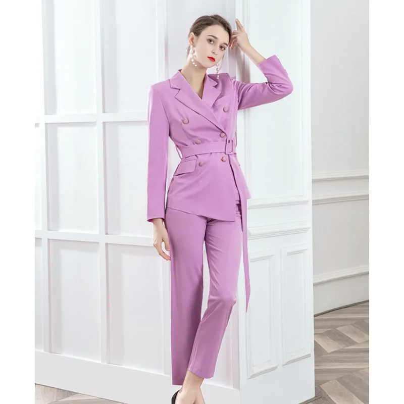 Rose Pink Women's Business Leisure Temperament High end Light Luxury Age Reducing Wedding Party Formal Occasion 2 Piece Set