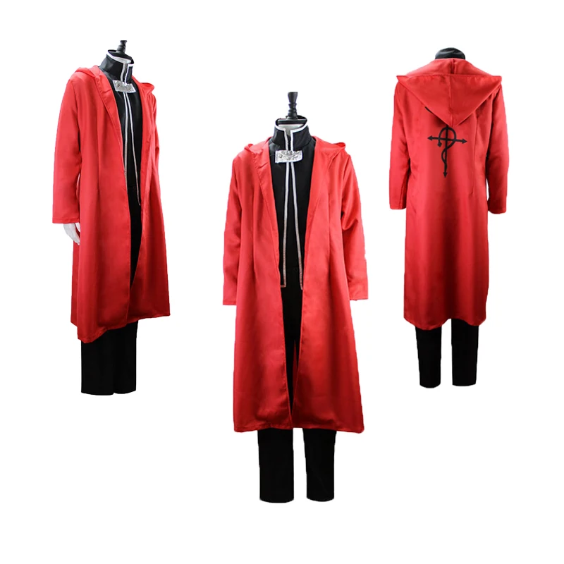 GlaDam Anime Cosplay Costume pour hommes, manteau rouge, pantalon, Fullmetal Alchemist, Edward Elric, tenues masculines, déguisement de fête imbibé