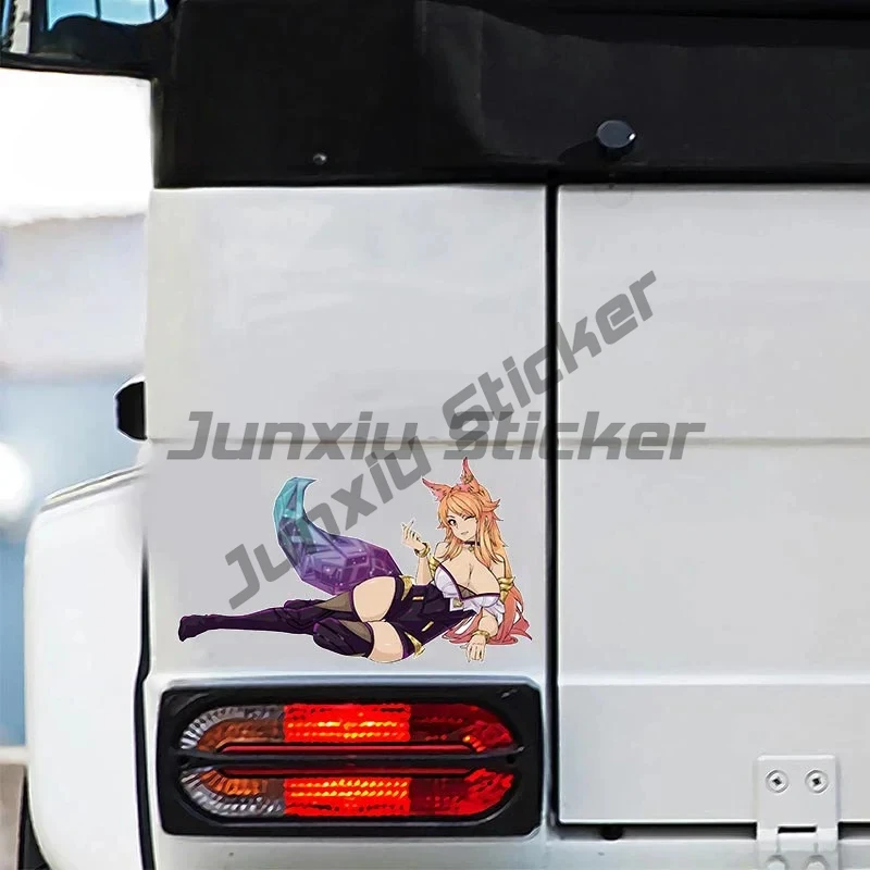 For K.DA AHRI League of Legends Car Stickers Sunscreen Simple Decals Cute Vinyl Car Door Protector