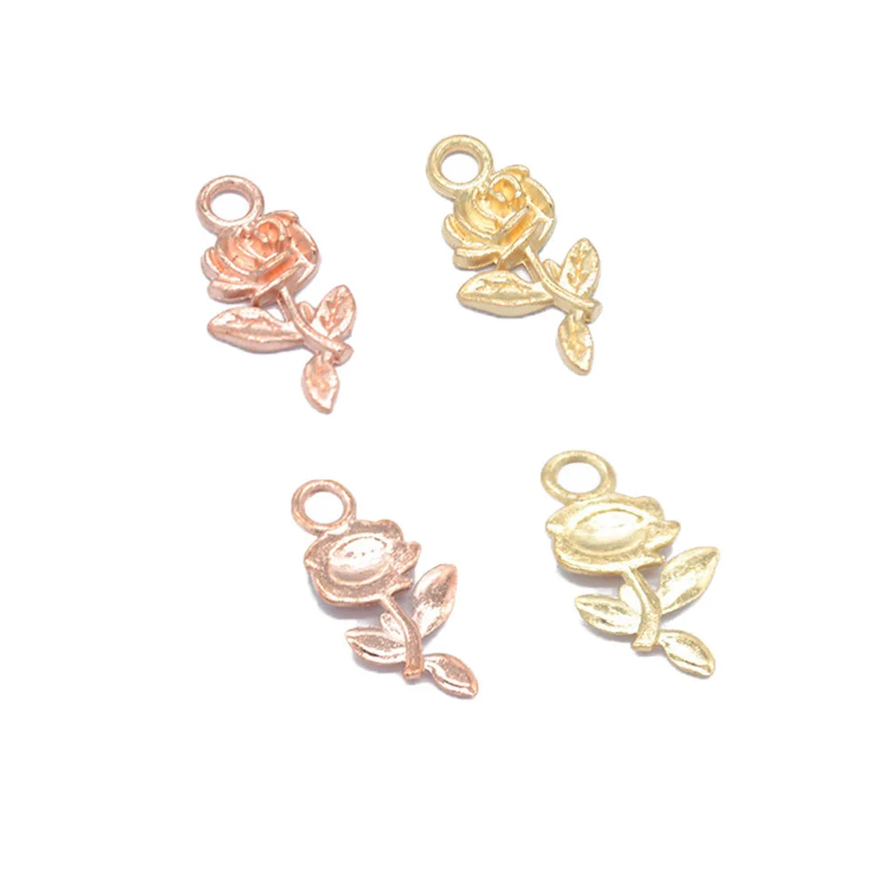 

120pcs Rose Pendant Charm Vintage Alloy DIY Jewelry Making Crafts Accessories Elegant Necklace Bracelet Earrings