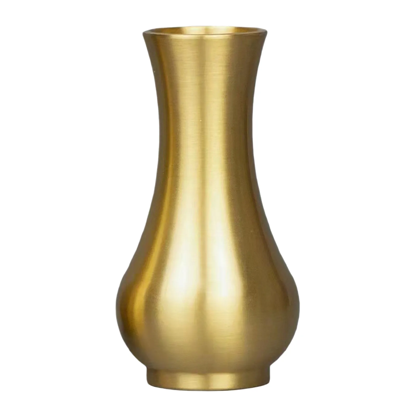 1Pcs Brass Small Vase Creative Desktop Ornament Thickened Bottom Flower Holder Home Office Decoration Gift Brass Vase