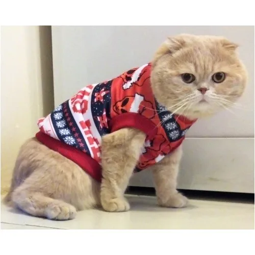 New Year Style Christmas Patterned Cat Dog Clothes Fancy Dress Dress For Dogs Pet Dress  Winter Clothes For Dogs Fast Delivery