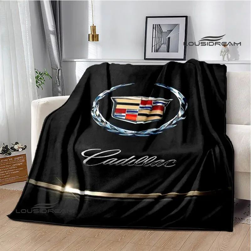 3D C-Cadillac logo retro Printed blankets Warm Flannel blankets Soft and comfortable blanket bed linings Birthday Gift