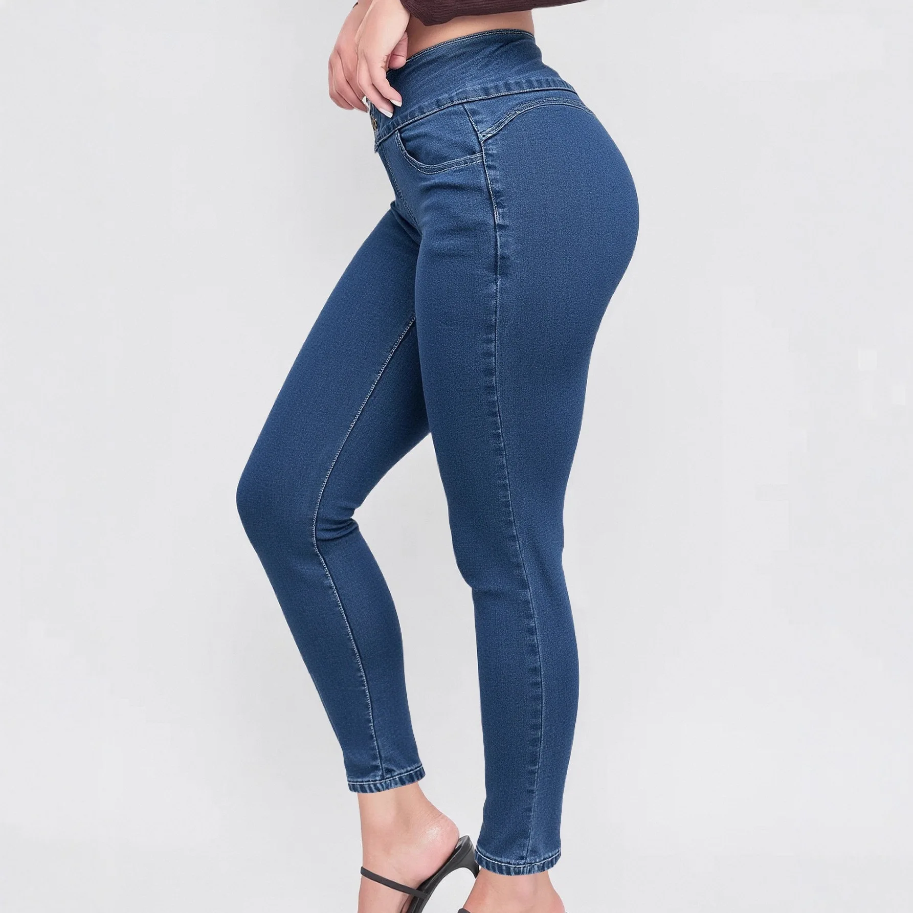 High-waisted Jeans Women's Nine-point Tight-fitting New Thin Elastic Slim-fitting Pants