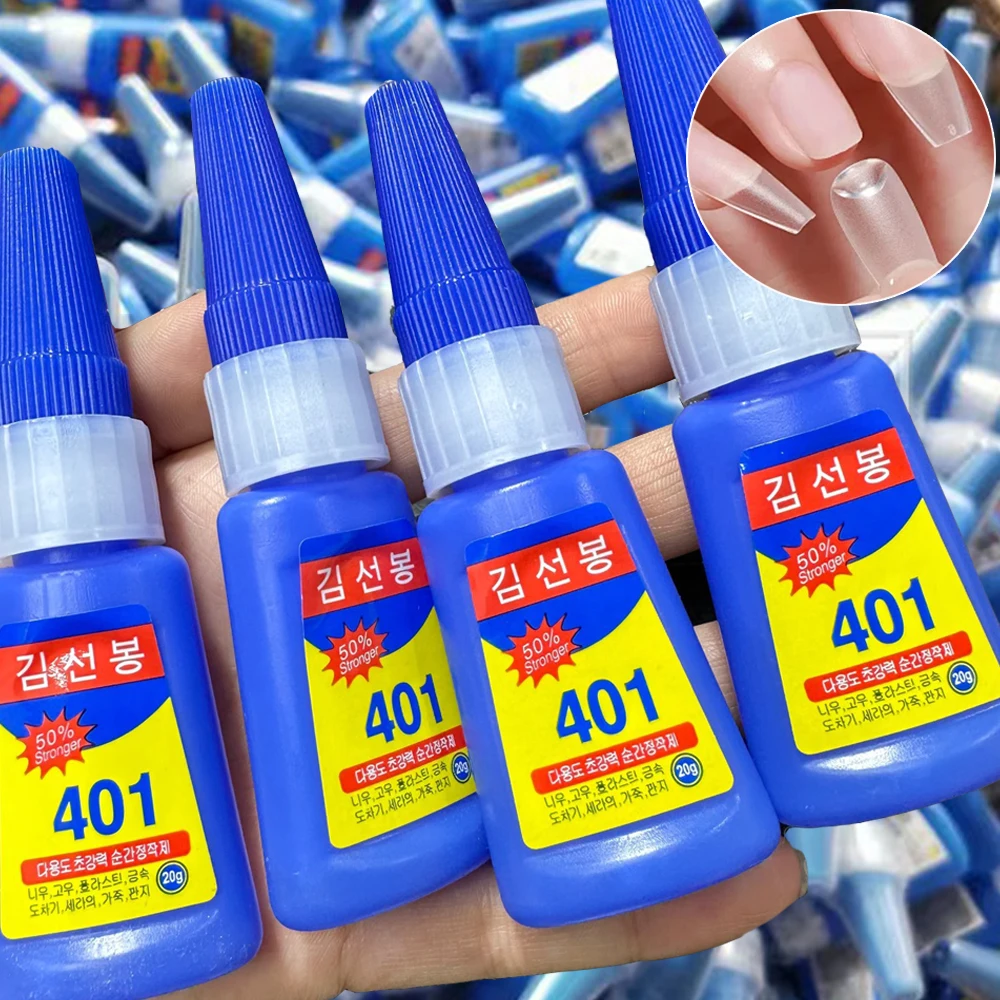 

5PCS 401 Lasting Quick Drying Nail Glue Super Strong Nail Rhinestones Glue for Acrylic Fake Tips Nail Gel Glue Manicure Tools