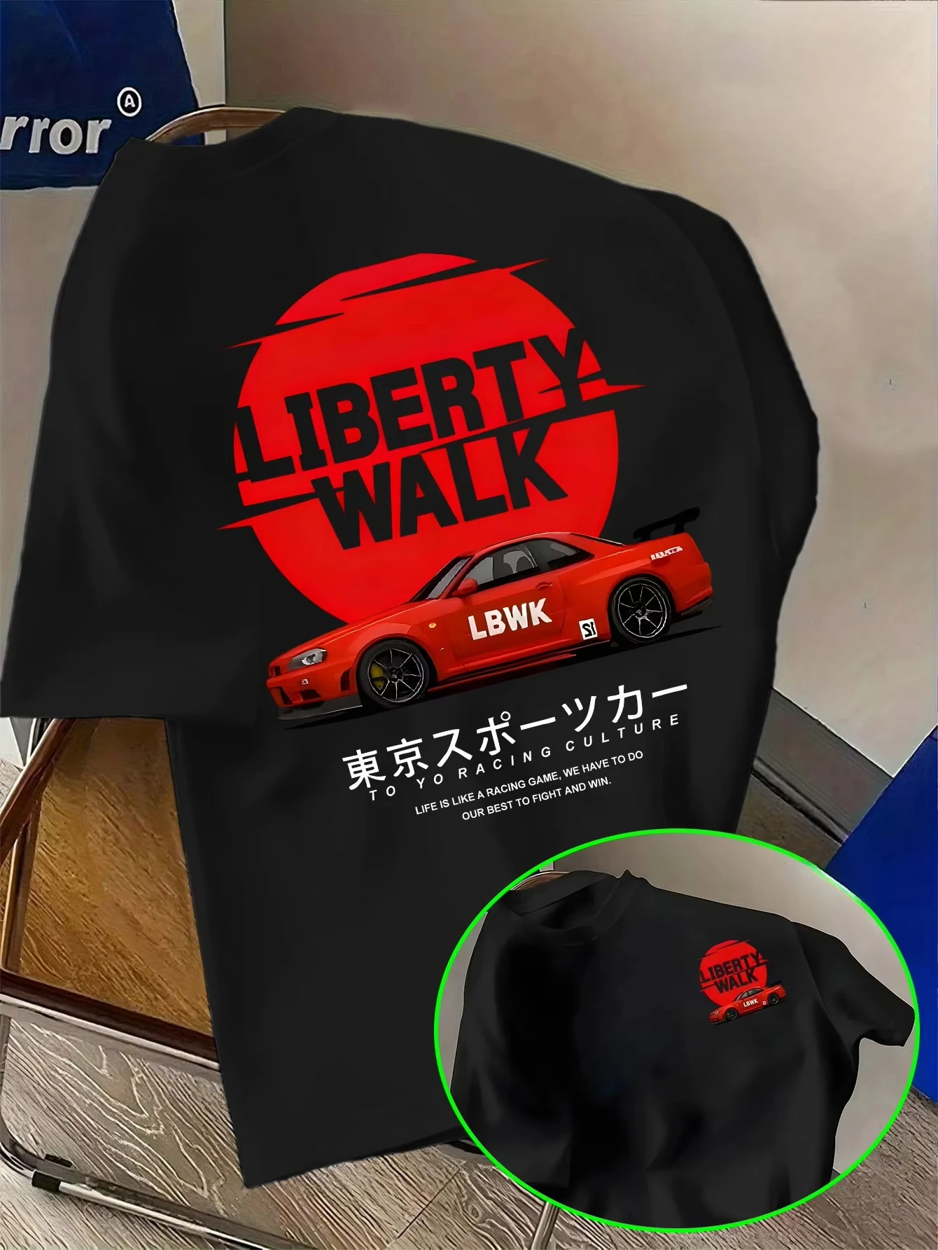 LIBERTY WALK Modified Sports Car Trend Print Men's T-shirt Breathable and Fashion Unique Style Outfit Summer Women's T Shirt