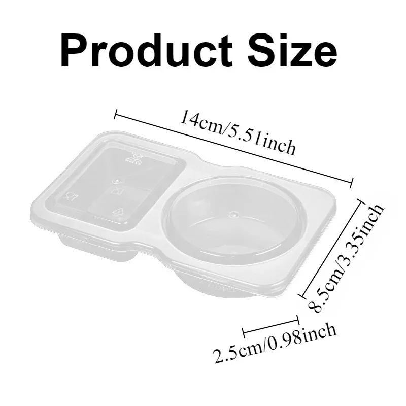 5/10/20/40PCS Double Compartment Seasoning Container with Lid Portable Compartment Snack Container Daily Outdoor Picnic supplies
