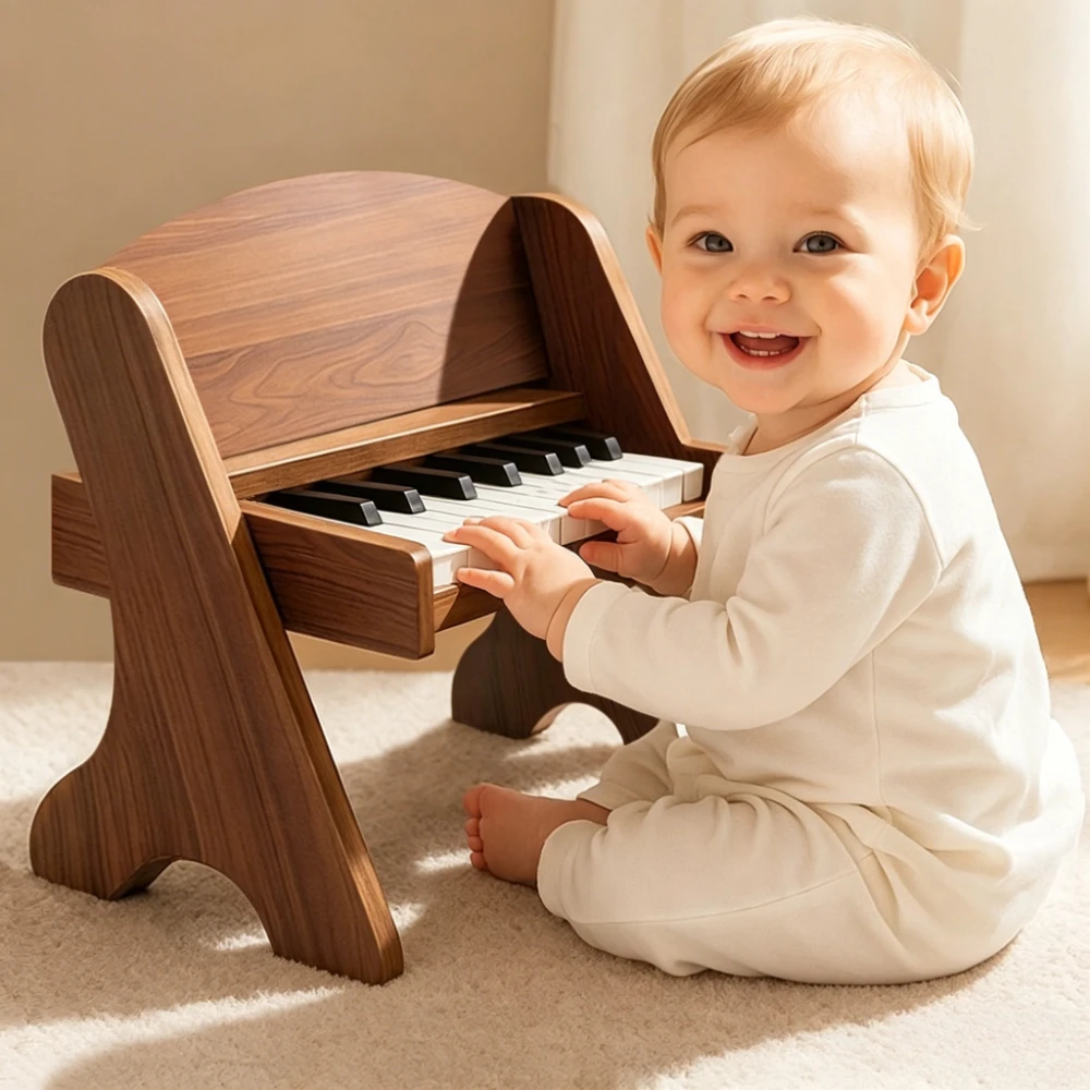 

25/37 Keys Wooden Kids Electronic Piano Beginner Keyboard Toy for Baby Early Music Education Mini Piano Musical Instruments