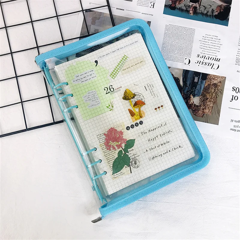 A5 A6 Zipper Binder Photo Card Collection Book Postcard Organizer Diary Notebook School Stationery