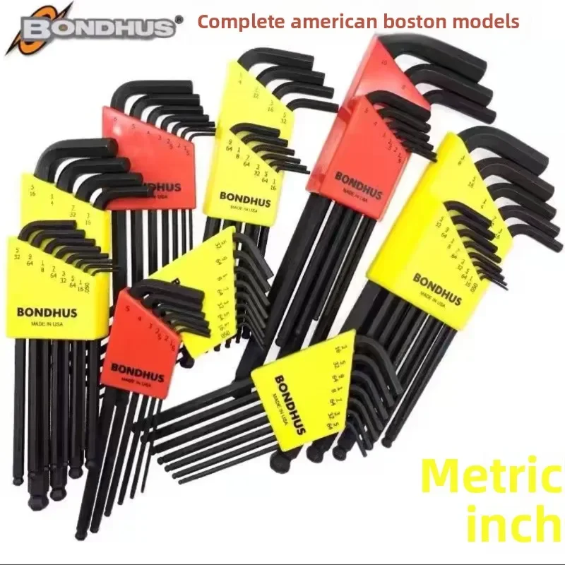 

American Bondhus Metric Long Ball Head Hexagonal Wrench Set High Torque Wrench Suitable for Small Spaces Operation