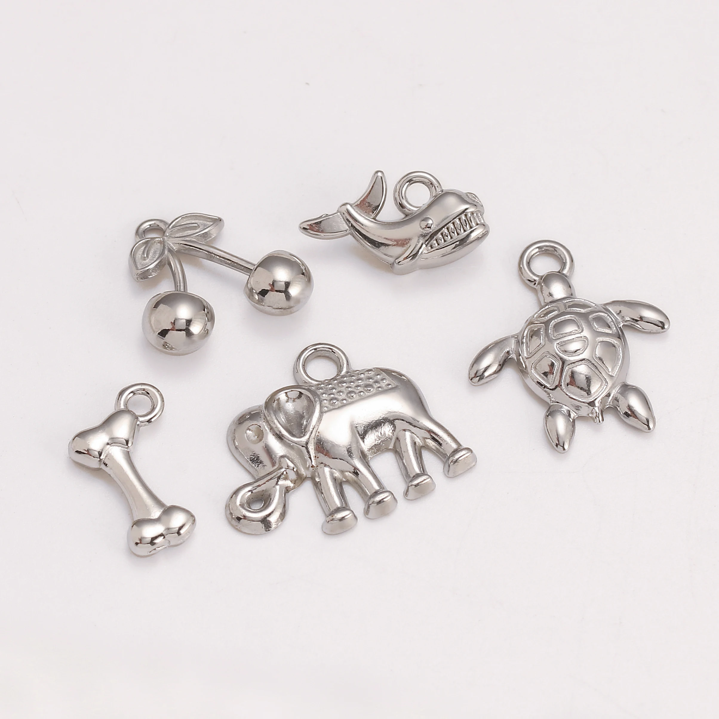 3 Stück schöne Dinosaurier/Wal/Marine Schildkröte/Herz Charms Edelstahl Tiere Anhänger für Halskette Armband DIY Schmuckherstellung – Detail 6