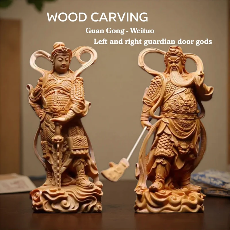 

Статуя Гуан Гонг Вэй Туо из натурального массива дерева, защитная статуя хранителя юности, статуя фэн-шуй из твердой древесины для дома, RoomOffice