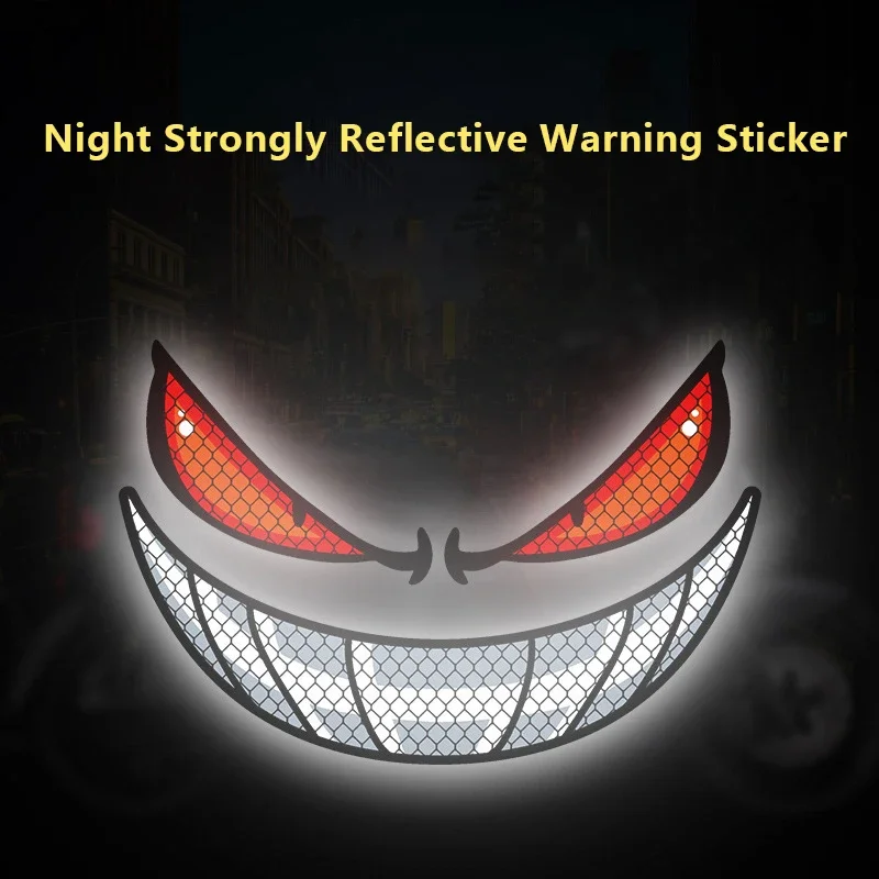 Devil Eye Reflective Motorcycle Safety Warning Stickers Car Sticker Motorcycle Helmet Custom Creative Vehicle Decal Sticker