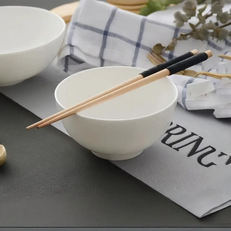 4.5 inch,  plain white bone china bowl for fruit and instant noodle, ceramic thermos lunch container, microwave safe,