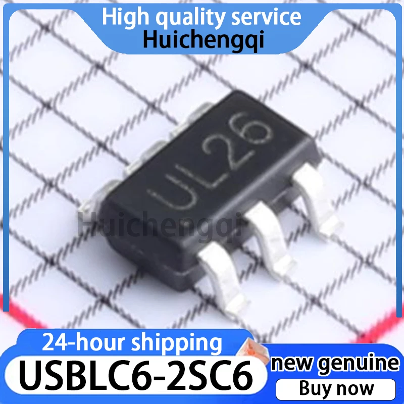 20PCS Original Genuine USBLC6-2SC6 SOT-23-6 Low Capacitance 2-wire ESD Electrostatic Protection Chip