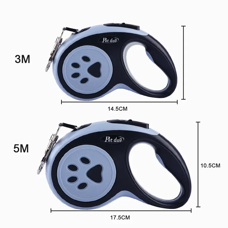 Soft Grip Auto Retractable Dog Leash for Small Dogs Anti Pull Safety Lock with 3M 5M Adjustable Anti Pulling and Tangle Free