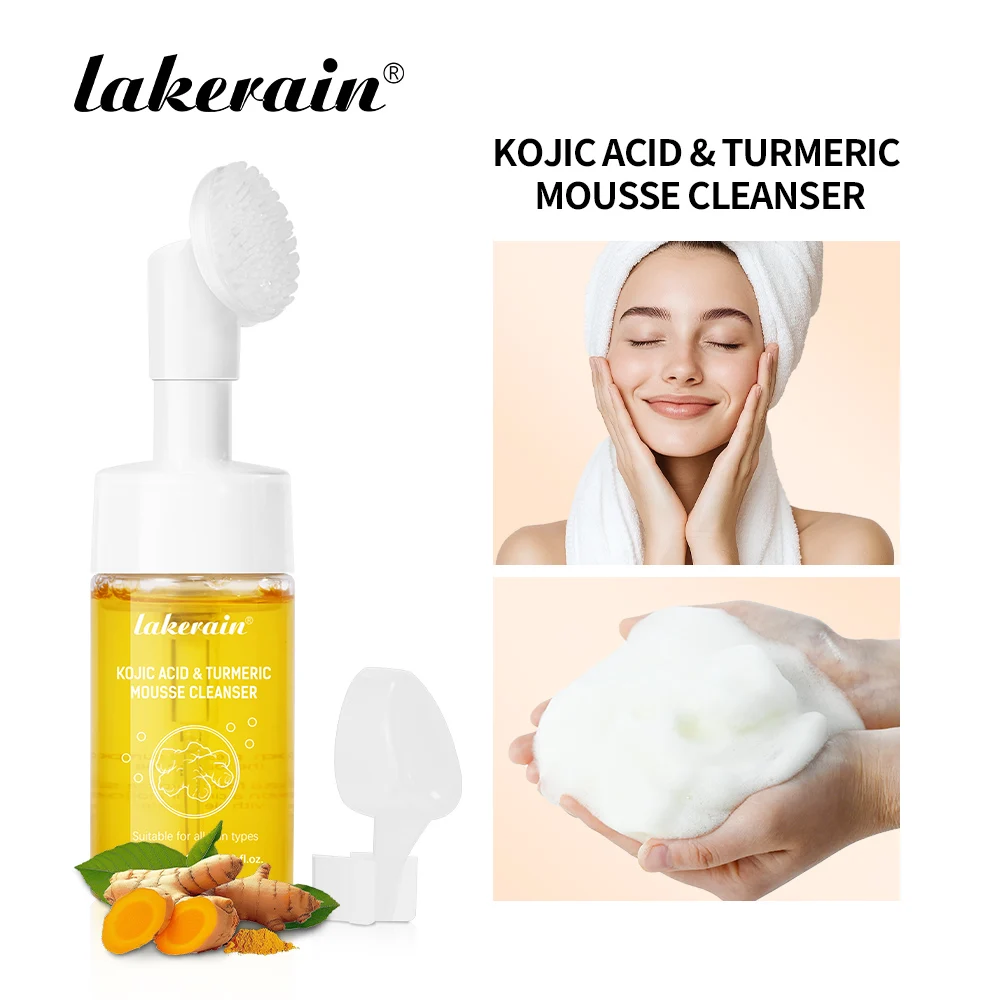 Turmeric Cleansing Mousse Exfoliating Gentle Pore Cleansing Foam Cleanser Oil Control Blackhead Remover Skin Cleansing Mousse