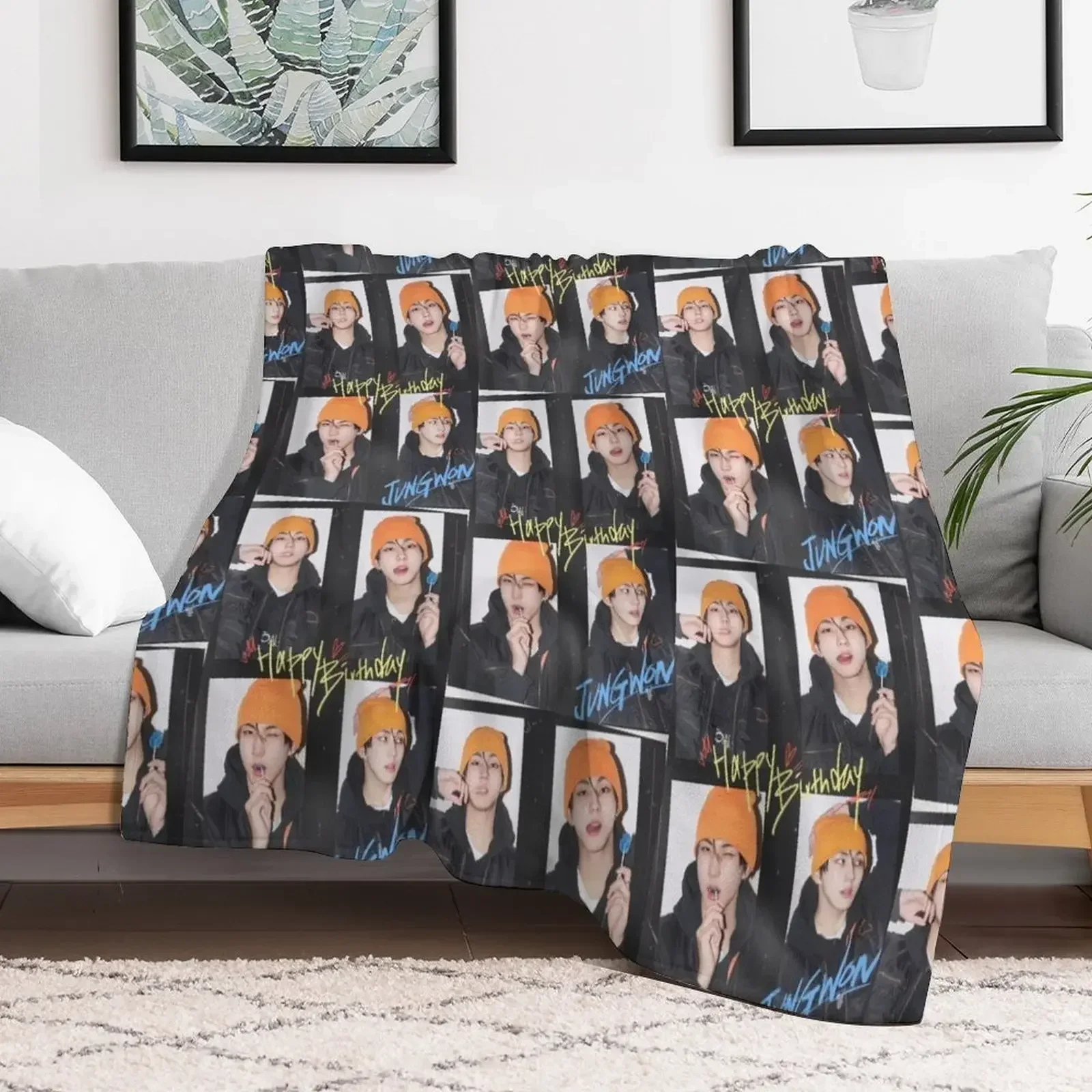 JUNGWON birthday (KPOP) Throw Blanket sofa bed For Baby Plush Heavy Blankets