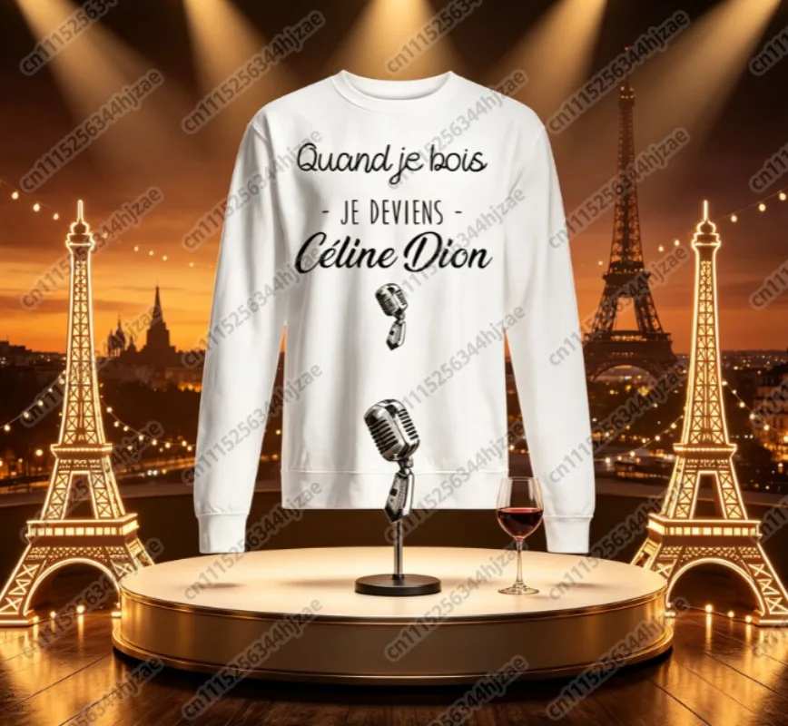 Celine Dion Paris 2026 Fan Tour Gift Quick Drying Round-neck Sweatshirt Men Women 2026 New Men's Streetwear Tops Family Matching