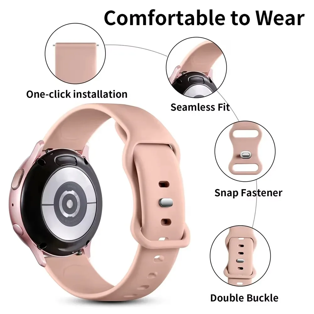 Figure 8 Buckle Sport Silicone Replacement Band 20mm for Samsung Galaxy Watch 6 5 4 3 Classic Active 2 Huawei GT Amazfit Bip GTS