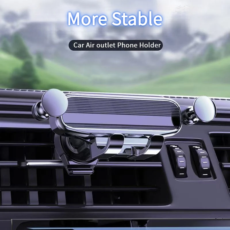 

Unniversal Car Phone Holder Air Outlet Vent Gravity Stand Smartphone GPS Auto Locking Support Bracket For 4.8-7 Inch Cellphones