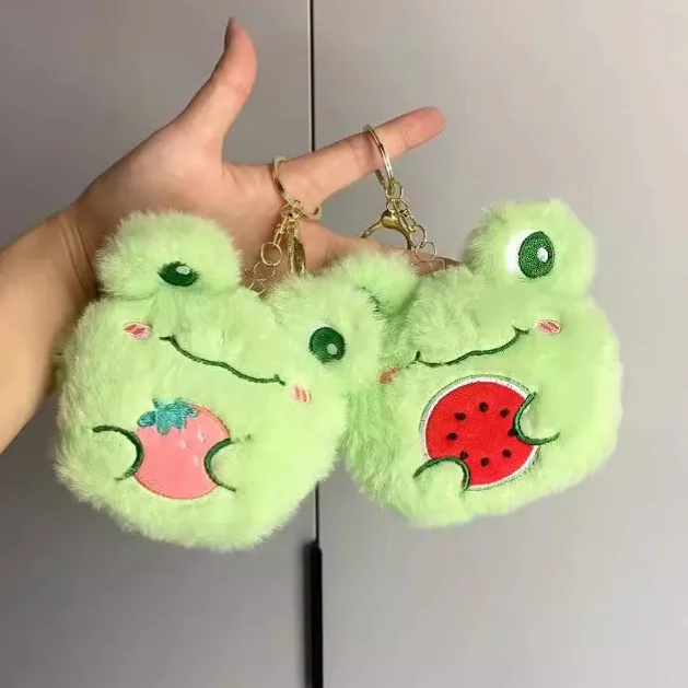 new Plush Toy Frog Wallet Keychain Pendant Cute Doll Bluetooth Earphone Cover soft fashione Exquisite decorate birthday gift