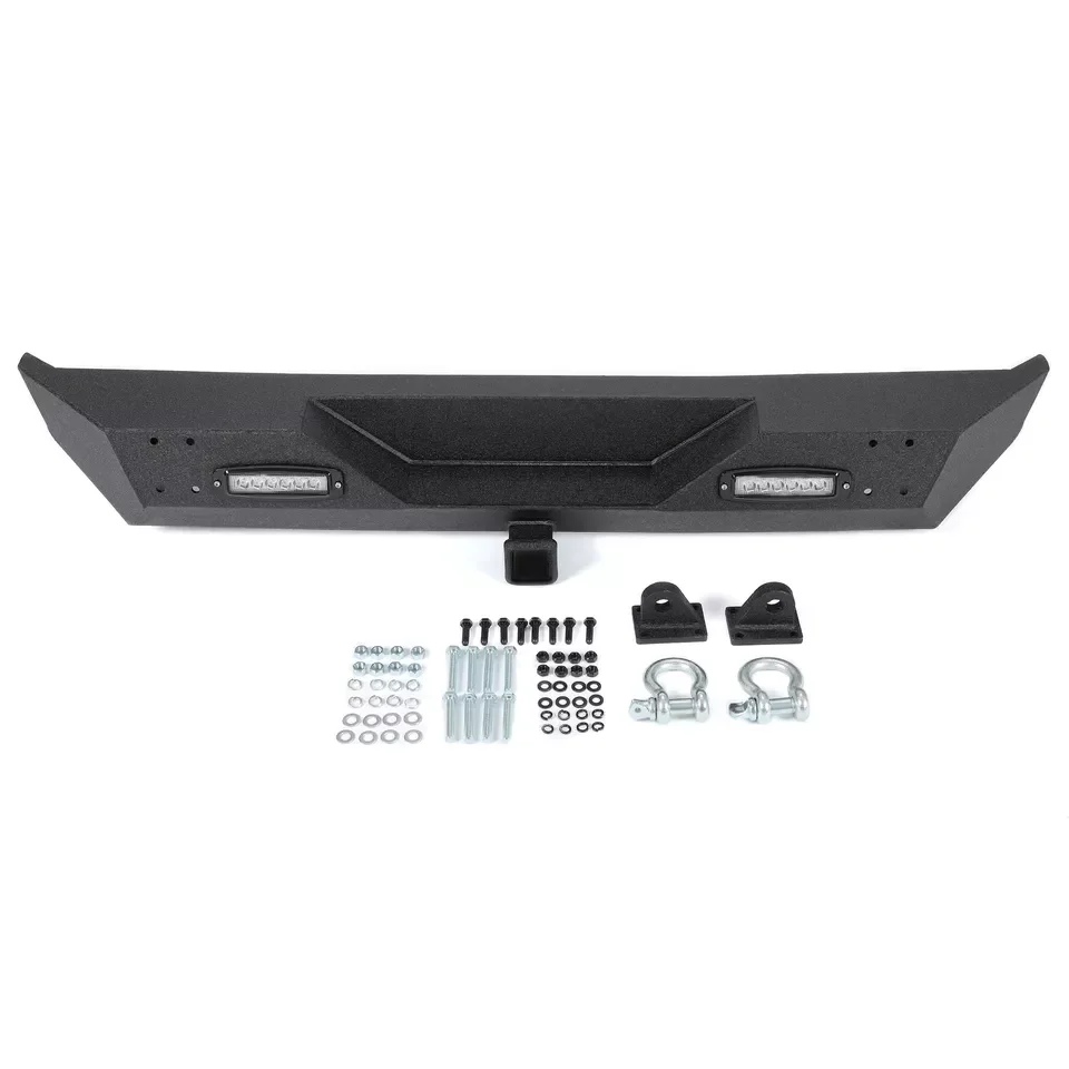 

Factory Hot Selling Rear Bumper W/ D-Rings & Led Lights Hitch Receiver for 87-06 Wrangler TJ YJ