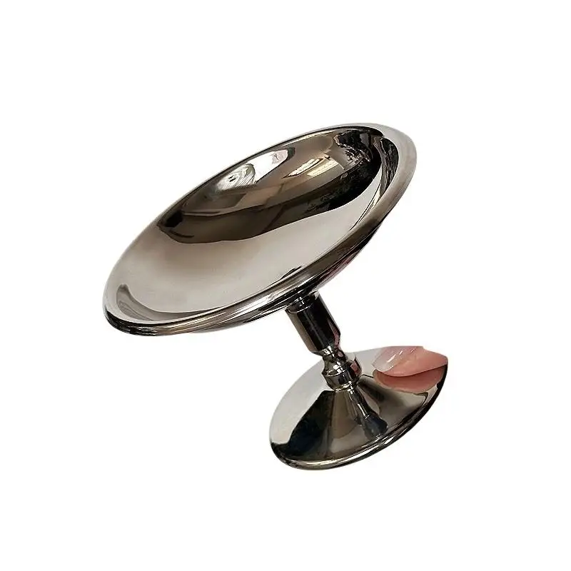 {}Stainless Steel Pedestal Dessert Stand With Glossy Mirror Finish And Exquisite Design Perfect For Wedding Afternoon Tea Party