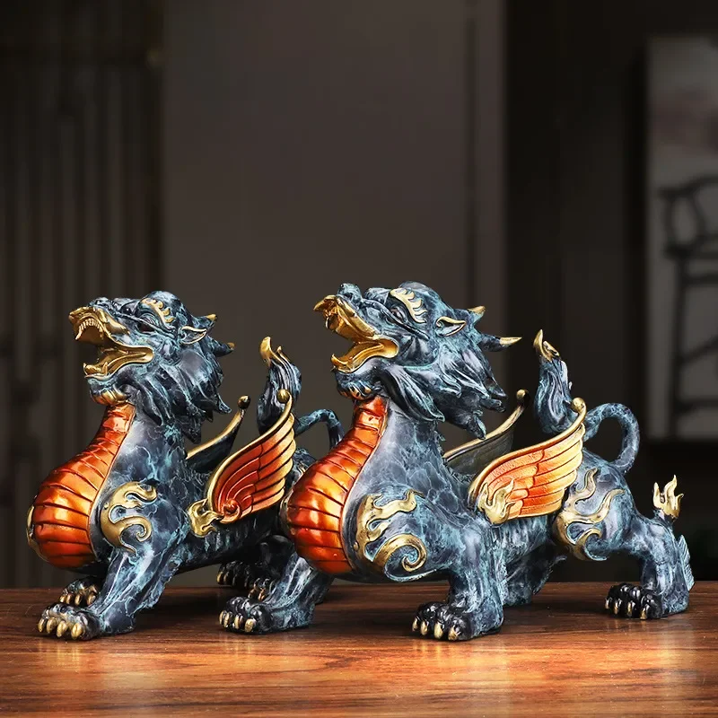 All-copper recruiting rice Pixiu ornament, a pair of office entrance desktop decorations, the company's opening housewarming