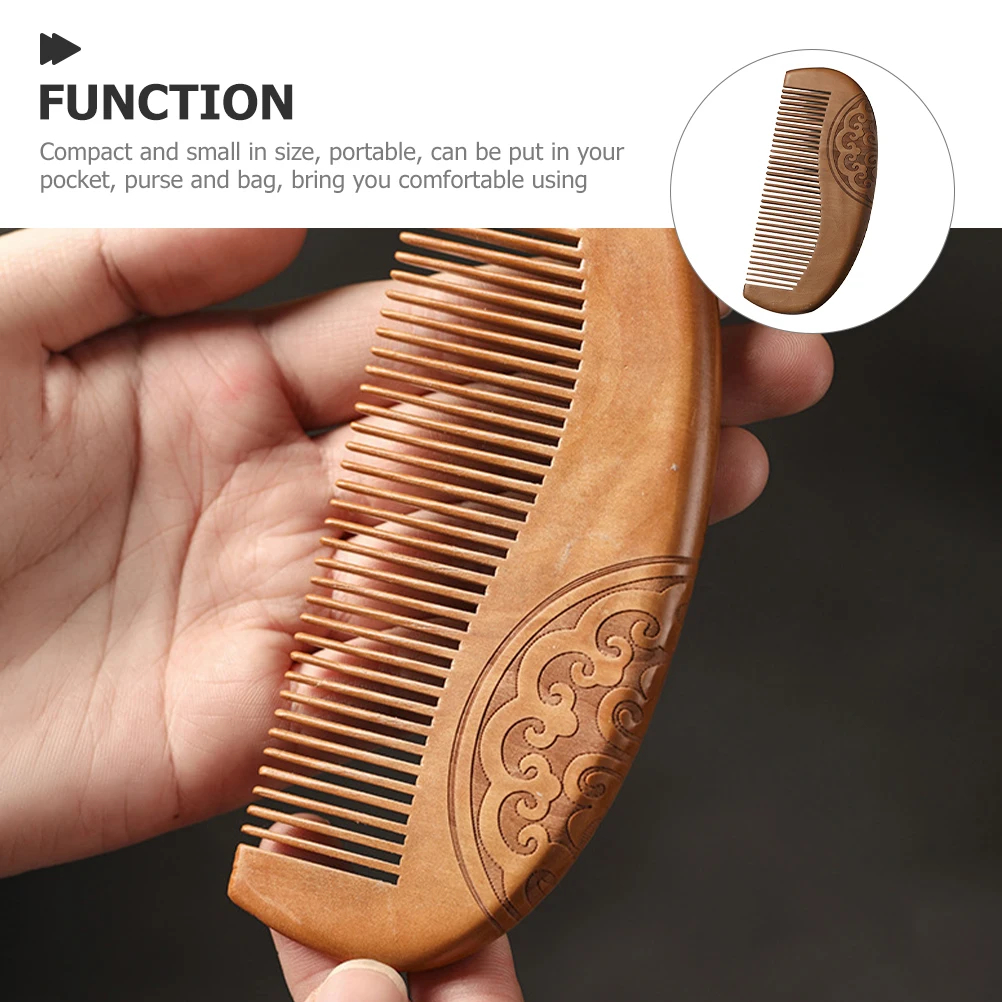 

Compact Wooden Comb Fine Tooth Detangling Styling Comb For Women Durable Portable Chinese Stylecurly Thick Hair Gift Female