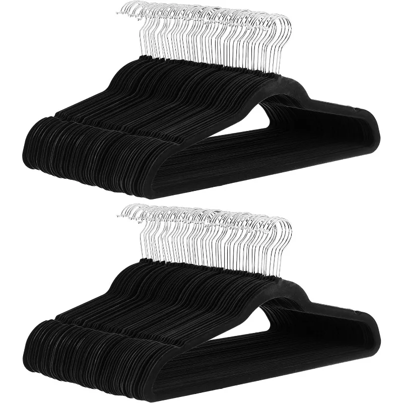 Slim Velvet, Non-Slip Suit Clothes Hangers, Pack of 100