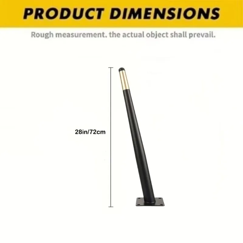 72cm 4pc Furniture Legs Oblique Modern Style Angled Metal Sofa Legs Home DIY Project for Couch Cabinet Table with Anti-Slip Pads