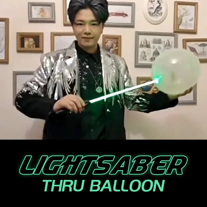 Lightsaber Thru Balloon Magic Trick 55CM High-tech Powerful Stage Illusions Gimmicks Mentalism Props Magician Funny Magic Show