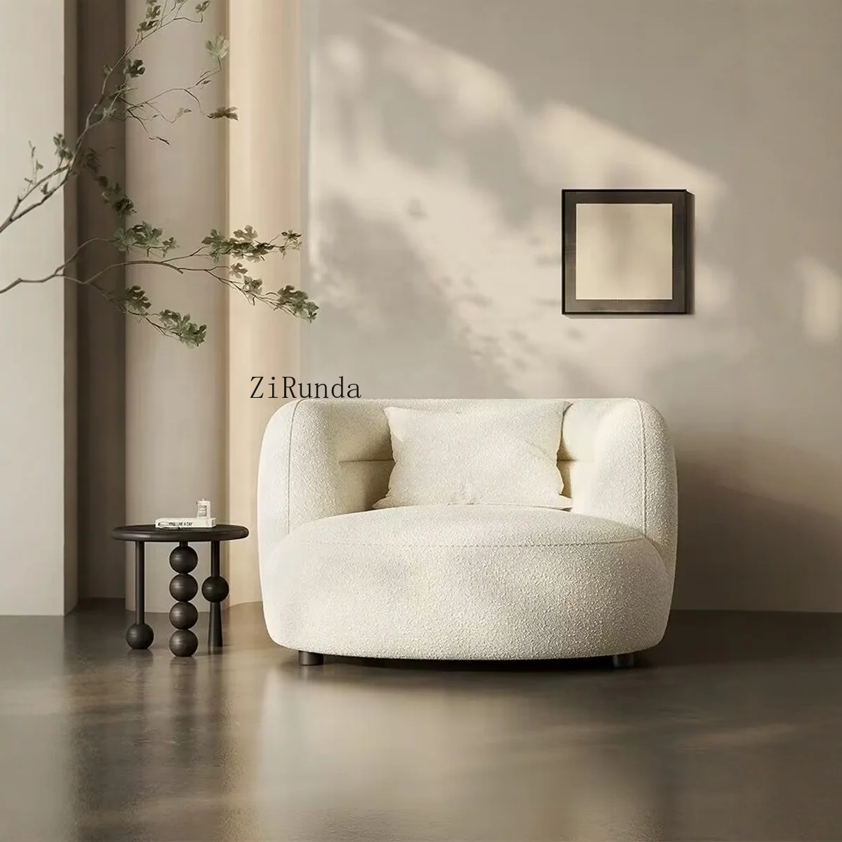 Designer simple casual sofa chair Nordic wabi style hotel apartment villa living room furniture