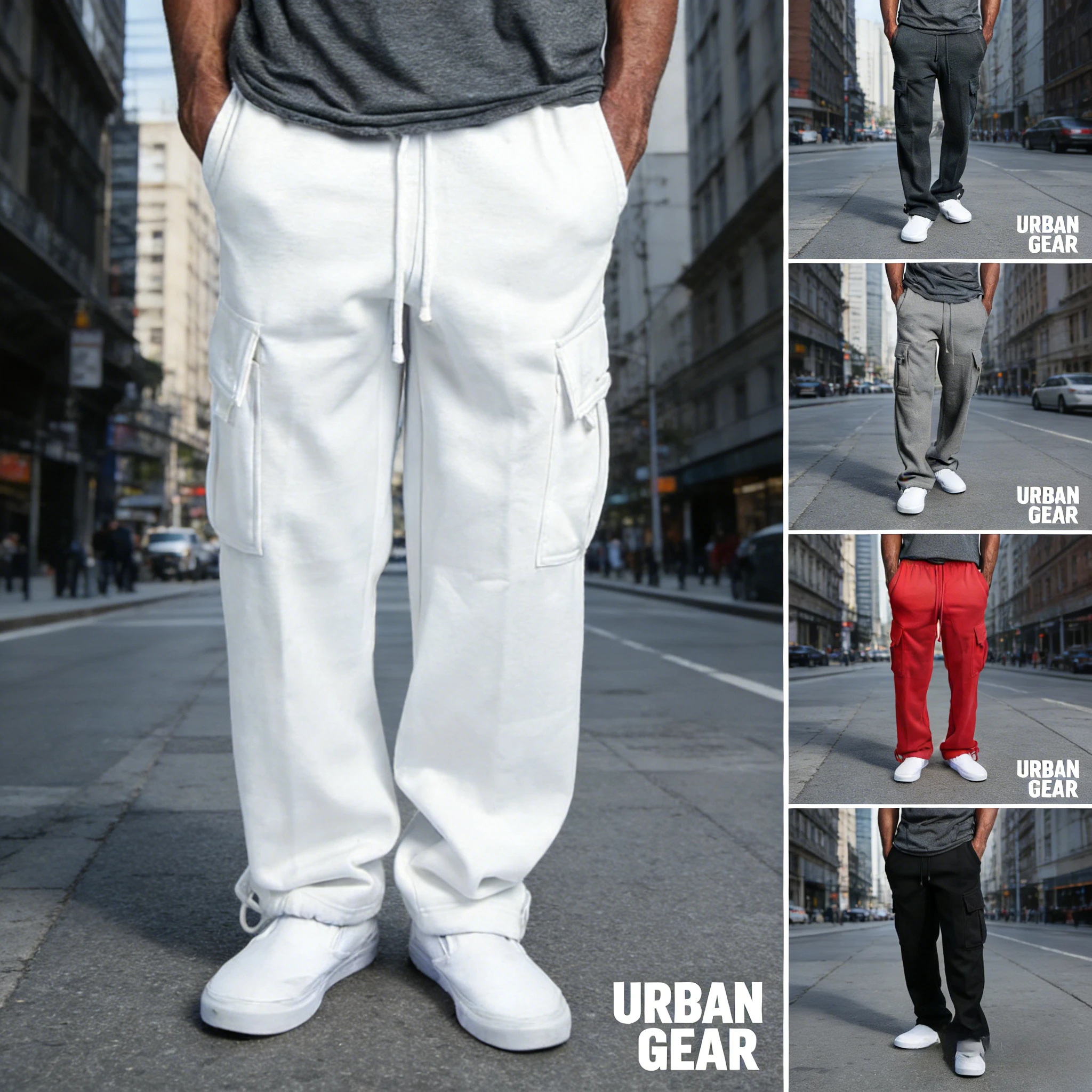 

Новые мужские повседневные брюки в европейско-американском стиле с множеством карманов, свободные карго-брюки, модная уличная одежда, универсальные штаны