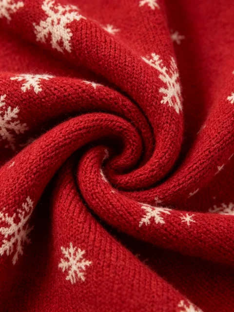 Women's Burgundy Red Printed Knitted Cardigan with Christmas Reindeer Gingerbread Man Snowflake Pattern, Round-Neck Long-Sleeved Festive Sweater Cardigan 8 Women's Burgundy Red Printed Knitted Cardigan with Christmas Reindeer Gingerbread Man Snowflake Pattern, Round-Neck Long-Sleeved Festive Sweater Cardigan 8