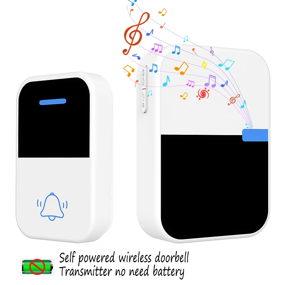 

Waterproof Electric Self-Powered Wireless Doorbell No Battery Ringer Kinetic Wireless Houses Bells Smart Home Outdoor