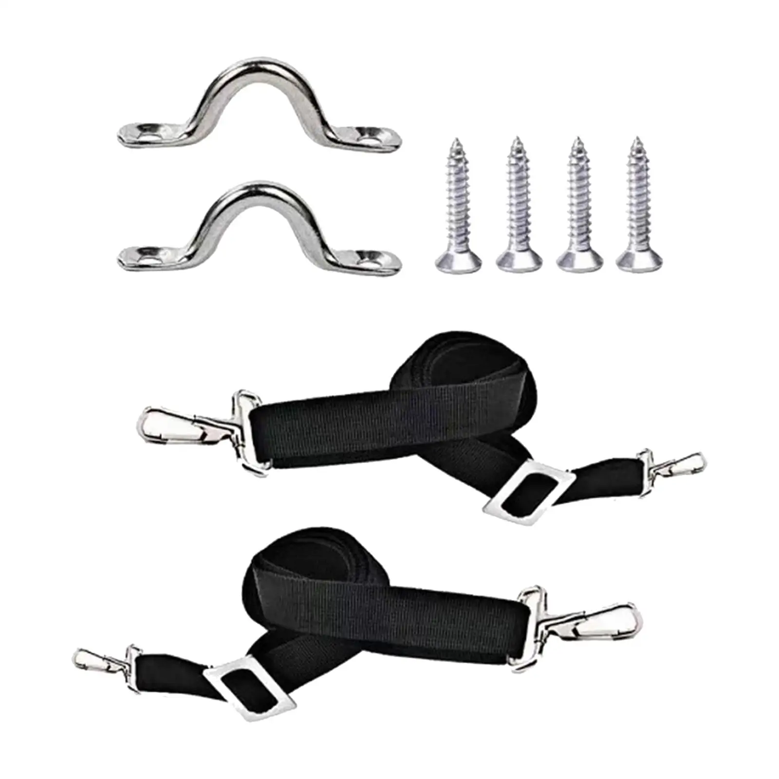 2Pcs Adjustable Bimini Top Straps W/ Loops and Hooks Eye Straps Awning Straps