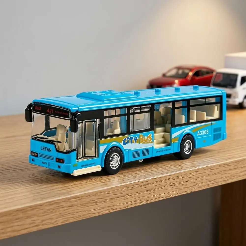 Autobús Urbano de Juguete con Retroceso, Modelo Realista de Vehículo de Transporte Público, Funciona por Fricción, Regal