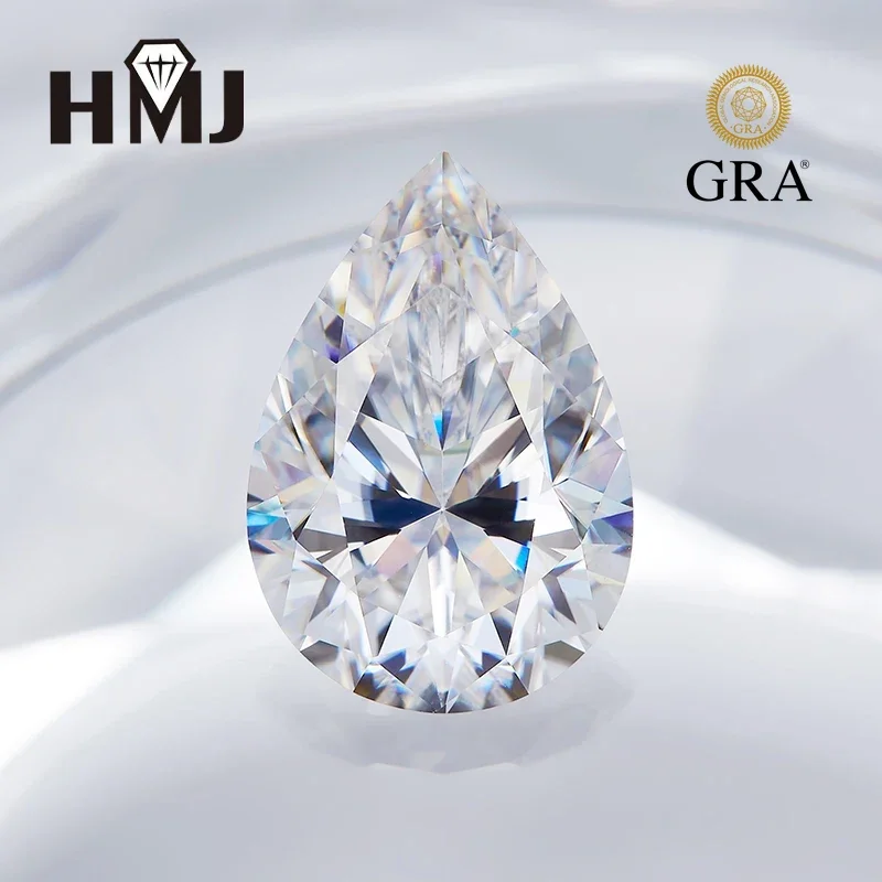 

Full Size Pear Cut Real Loose Moissanite D Color Pass Diamond Tester with GRA Certificate Charm Beads for DIY Jewelry Making