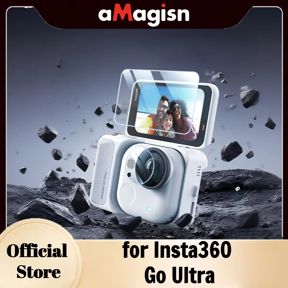 

aMagisn Lens & Screen Tempered Glass for Insta360 Go Ultra , 9H+ Anti-Shatter Film HD Protector GoUltra Protective Accessories