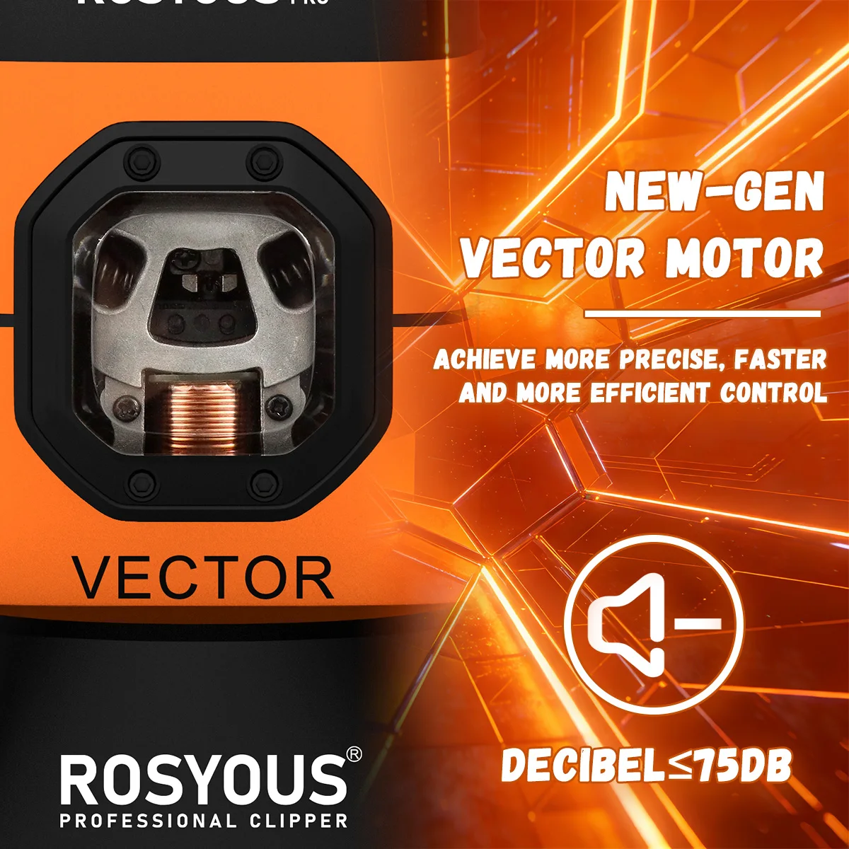 ROSYOUS RS-999 Men's Shaving Machine Magnetic Vector Motor Full Metal 13000RPM with Base Charger Professional Hair Cutting