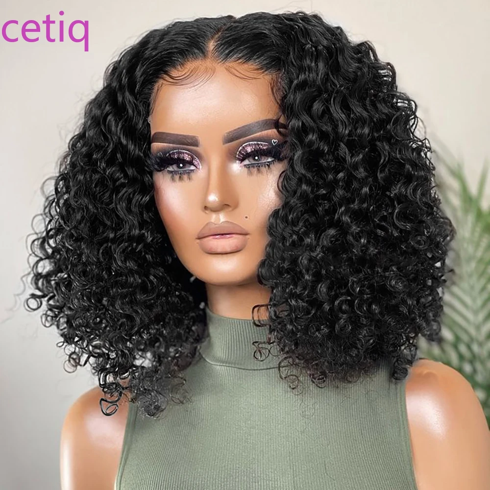 

13x4 4x4 Kinky Curly Wig Human Hair 10 12 14 16 Inch Bob Wig Lace Front Human Hair Wigs Short Hair preplucked Glueless Bob Wigs