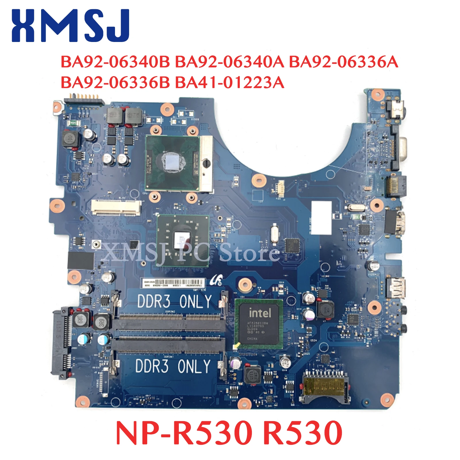 

XMSJ For Samsung NP-R530 R530 Laptop Motherboard BA92-06340B BA92-06340A BA92-06336A BA92-06336B BA41-01223A DDR3 Free CPU