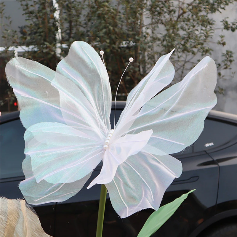 

50cm Large Mesh Butterfly Display Window Beautiful Chen Simulation Flower Activity Layout Road Guidance Wedding Decoration Props