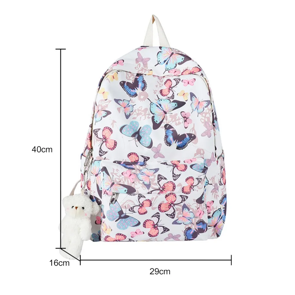 Women Backpack Graffiti Butterfly Cow Printing Backpacks Travel Rucksacks Casual Ladies Large Capacity Student School Bags