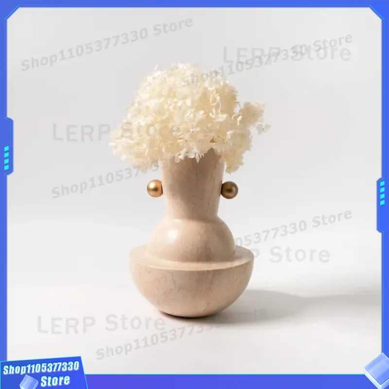 Modern Geometric Vase Pure Handmade Light Luxury Niche Art Home Decoration Personalized Display Atmosphere Ornament Light