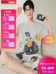 2024 Summer Wholesale Men Pyjamas Cotton Pajamas Set Nightwear Big Boy Sleepwear Pyjamas Night Suits Pijamas Plus Size Homewear