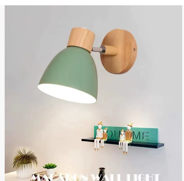 

Nordic bedside lamp wall lamp bedroom living room macaron simple led personalized creative aisle balcony background wall