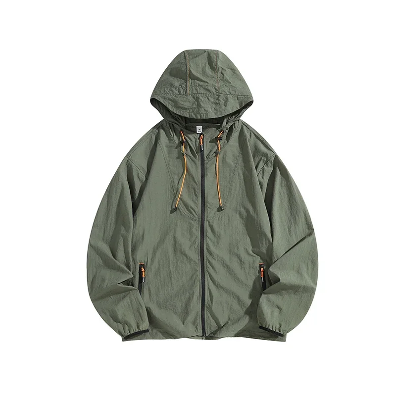 

Men Sunscreen Jacket Summer UV Protection Thin Breathable Outdoor Cycling Sports Hooded Windbreaker Men Sunscreen Clothing
